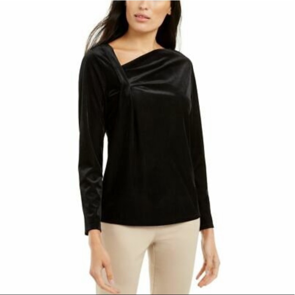 Alfani Ribbed Velvet Blouse. Size medium